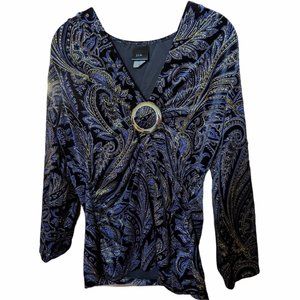 J.T.B  Top,  Size Large, Black, Purple, Gold